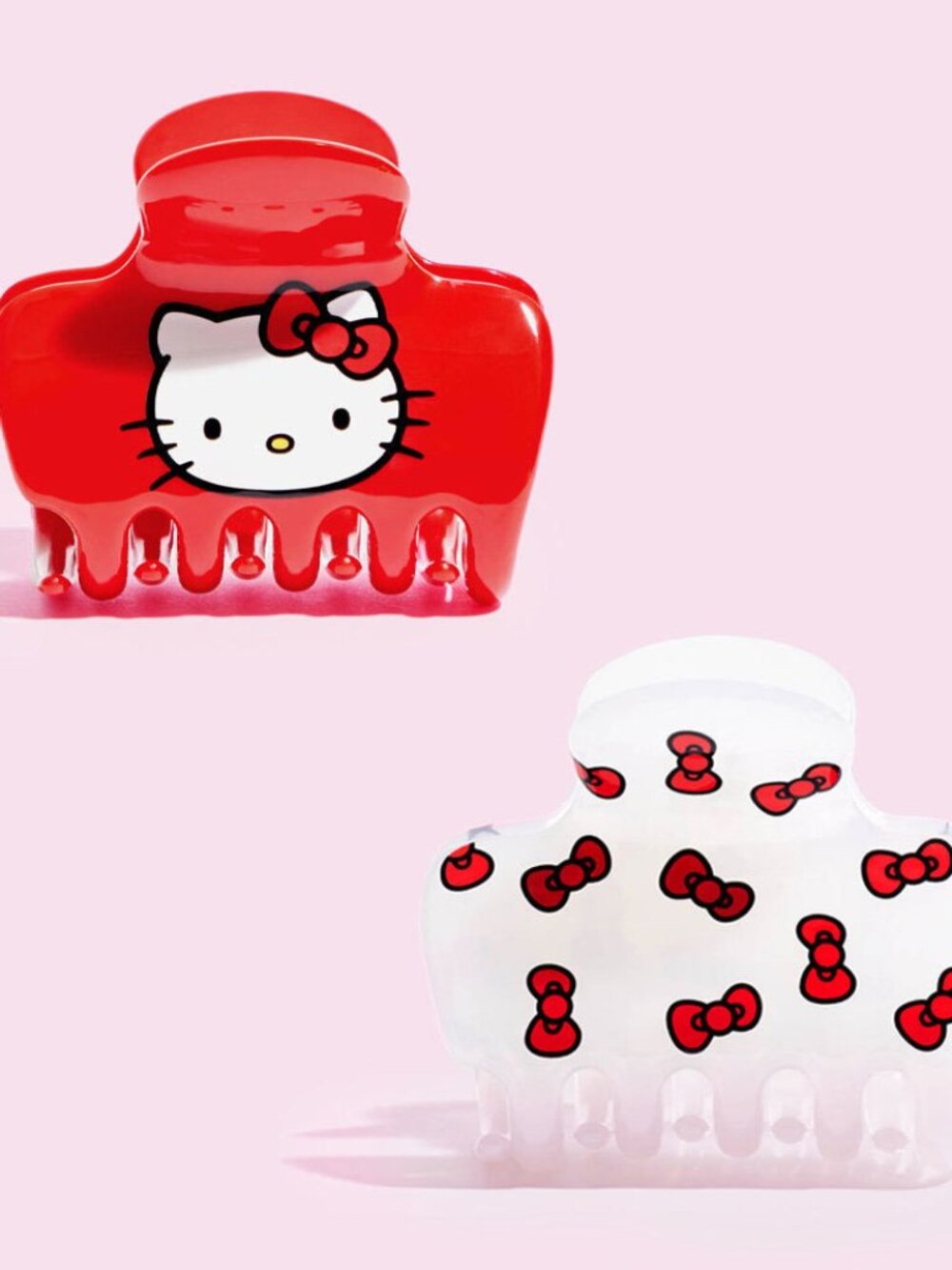 COMBO - Hello Kitty x Kitsch Recycled Plastic Claw Clip - Kitty Bow & Kitty Face